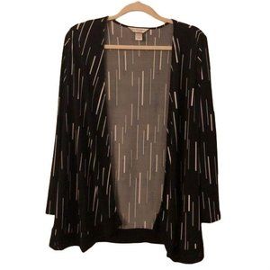 🦋 Christopher & Banks Black Cardigan, lace detail, M
